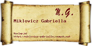 Miklovicz Gabriella névjegykártya
